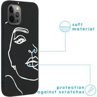 iMoshion Design hoesje iPhone 12 Pro Max - Abstract Gezicht - Wit