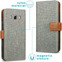 iMoshion Luxe Canvas Bookcase Samsung Galaxy J5 (2016) - Grijs