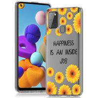 iMoshion Design hoesje Samsung Galaxy A21s - Bloem - Geel