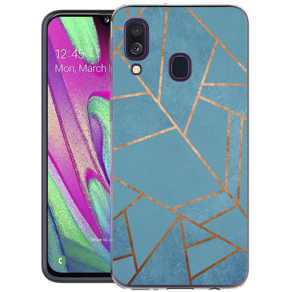 iMoshion Design hoesje Samsung Galaxy A40 - Grafisch Koper / Blauw