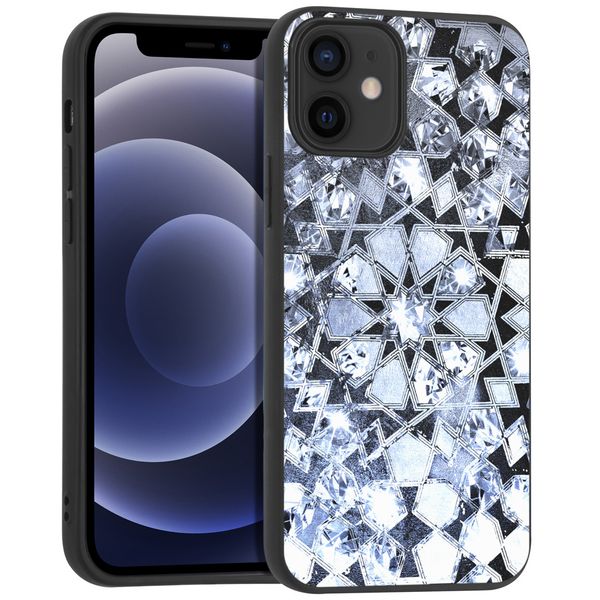 iMoshion Design hoesje iPhone 12 Mini - Grafisch - Zilver Bling