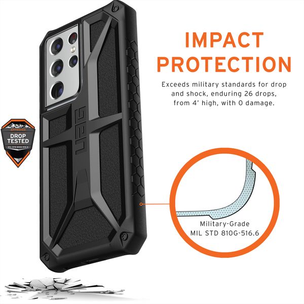 UAG Monarch Backcover Samsung Galaxy S21 Ultra - Zwart