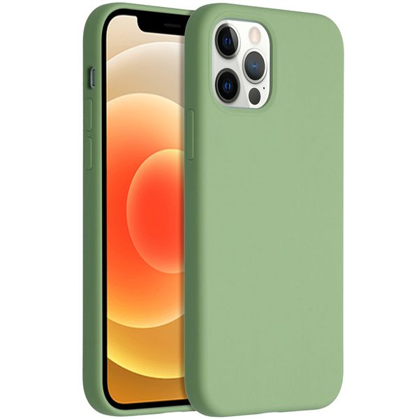 Accezz Liquid Silicone Backcover iPhone 12 (Pro) - Groen