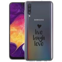 iMoshion Design hoesje Galaxy A50 / A30s - Live Laugh Love - Zwart