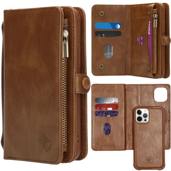 iMoshion 2-in-1 Wallet Bookcase iPhone 12 (Pro) - Bruin