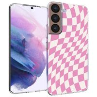 iMoshion Design hoesje Samsung Galaxy S22 - Retro Pink Check