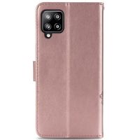 Klavertje Bloemen Bookcase Samsung Galaxy A42 - Rosé Goud