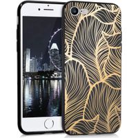 iMoshion Design hoesje iPhone SE (2022 / 2020) / 8 / 7 - Bladeren / Zwart