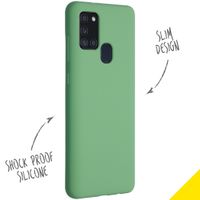 Accezz Liquid Silicone Backcover Samsung Galaxy A21s - Groen