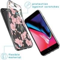 iMoshion Design hoesje iPhone SE (2022 / 2020) / 8 / 7 / 6s - Bloem - Roze / Groen