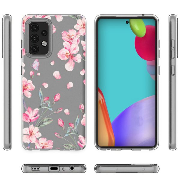 iMoshion Design hoesje Samsung Galaxy A52(s) (5G/4G) - Bloem - Roze