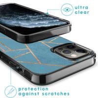 iMoshion Design hoesje iPhone 12 (Pro) - Grafisch Koper / Blauw