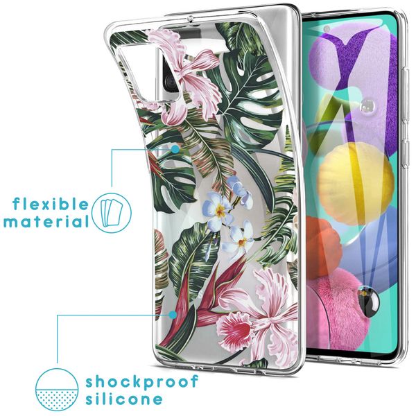 iMoshion Design hoesje Samsung Galaxy A51 - Jungle - Groen / Roze