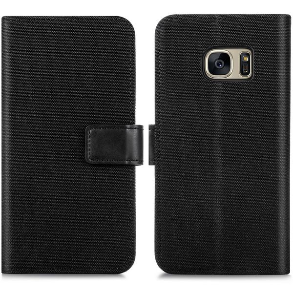 iMoshion Luxe Canvas Bookcase Samsung Galaxy S7 - Zwart