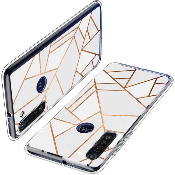 iMoshion Design hoesje Motorola Moto G8 Power - Grafisch Koper / Wit