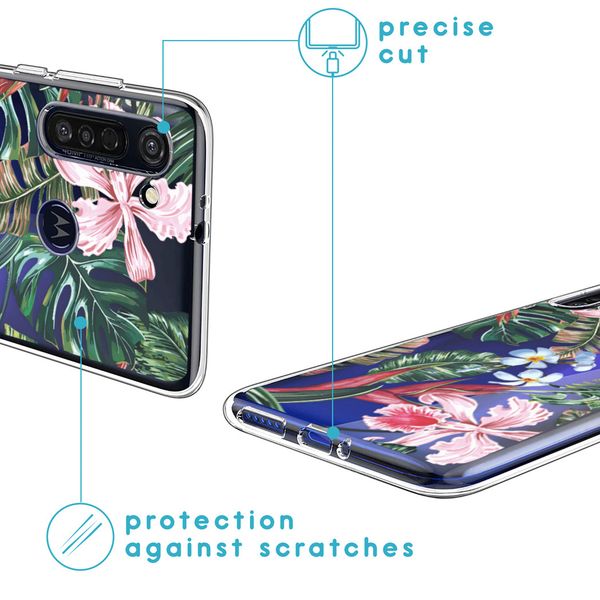 iMoshion Design hoesje Motorola Moto G8 Power - Jungle - Groen / Roze