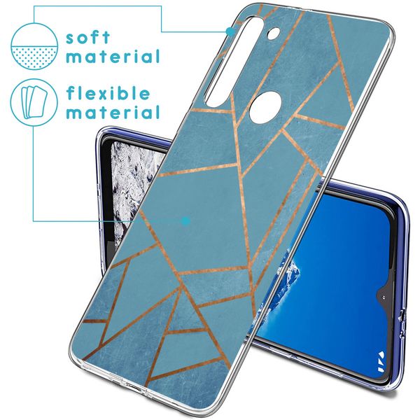 iMoshion Design hoesje Motorola Moto G8 Power - Grafisch Koper / Blauw