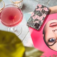 iMoshion Design hoesje iPhone 12 (Pro) - Bloem - Roze / Groen