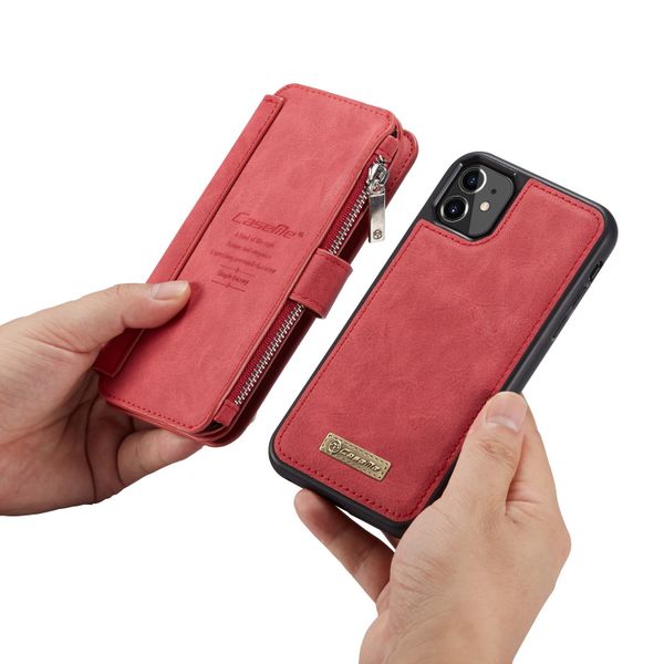 CaseMe Luxe 2 in 1 Portemonnee Bookcase iPhone 11 - Rood