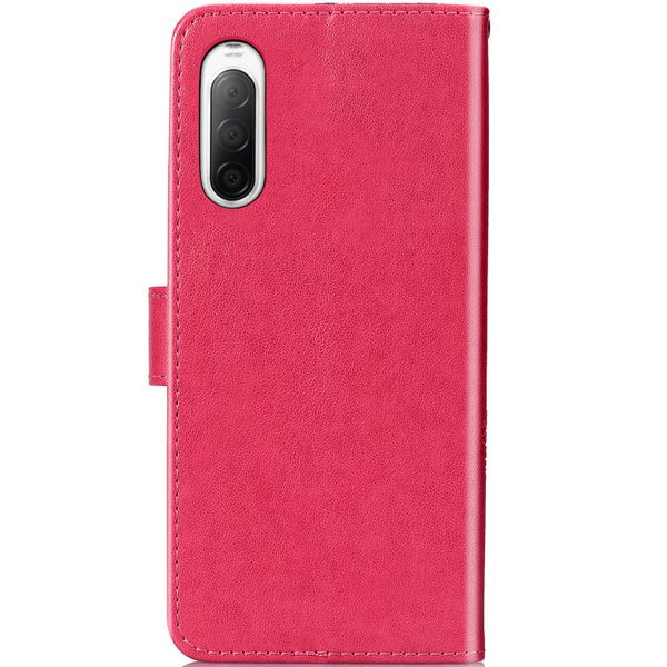 Klavertje Bloemen Bookcase Sony Xperia 10 II - Fuchsia