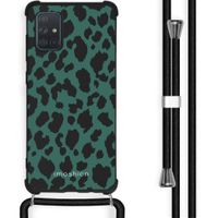 iMoshion Design hoesje met koord Samsung Galaxy A71 - Luipaard - Groen / Zwart