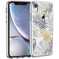 iMoshion Design hoesje iPhone Xr - Bladeren / Zwart