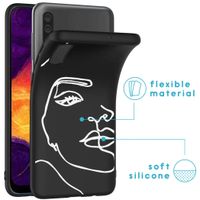 iMoshion Design hoesje Galaxy A50 / A30s - Abstract Gezicht - Wit