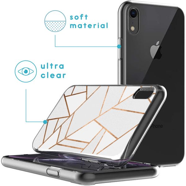 iMoshion Design hoesje iPhone Xr - Grafisch Koper / Wit