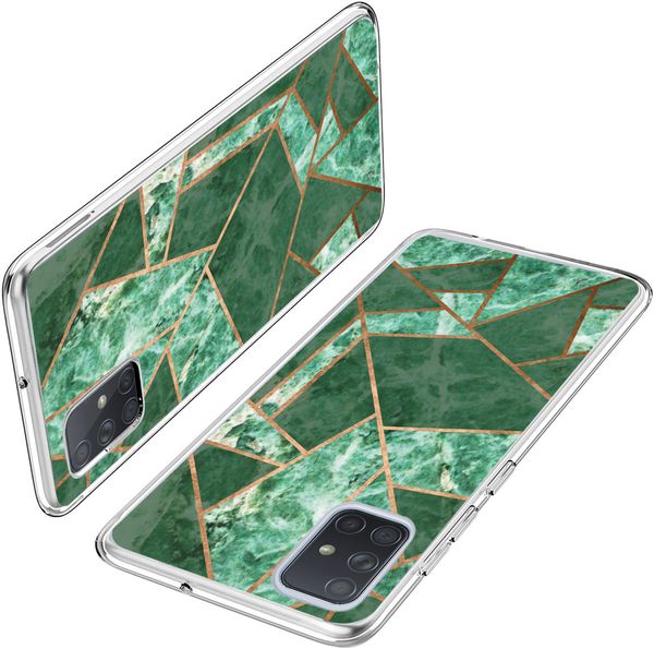 iMoshion Design hoesje Samsung Galaxy A71 - Grafisch Koper / Groen