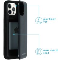 iMoshion Backcover met pashouder iPhone 12 (Pro) - Zwart