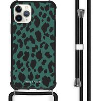 iMoshion Design hoesje met koord iPhone 11 Pro Max - Luipaard - Groen / Zwart