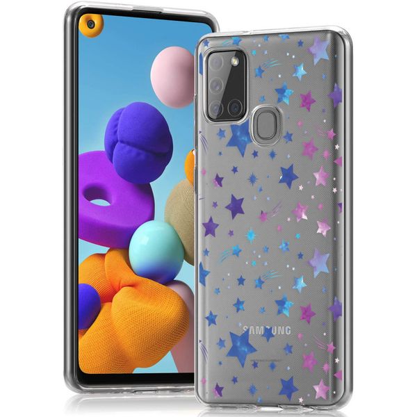 iMoshion Design hoesje Samsung Galaxy A21s - Sterren - Paars