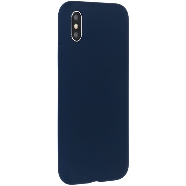 Accezz Liquid Silicone Backcover iPhone Xs / X - Blauw