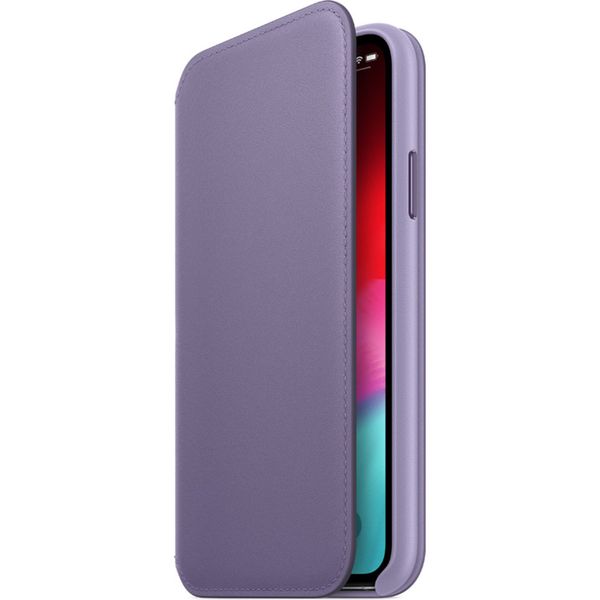 Apple Leather Folio Bookcase iPhone X / Xs - Lila