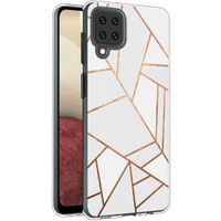 iMoshion Design hoesje Samsung Galaxy A12 - Grafisch Koper / Wit