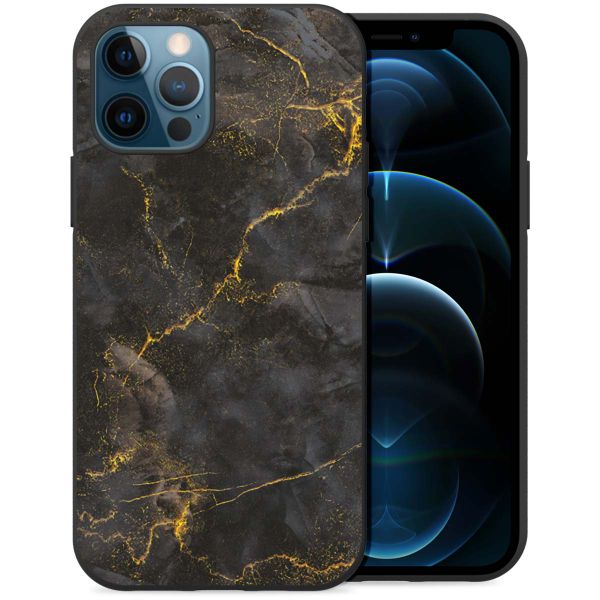 iMoshion Design hoesje iPhone 12 (Pro) - Black Marble