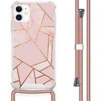 iMoshion Design hoesje met koord iPhone 11 - Grafisch Koper - Roze / Goud