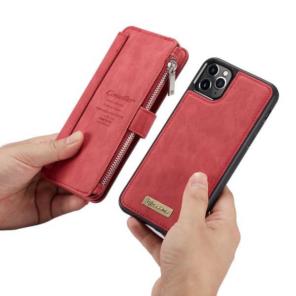 CaseMe Luxe 2 in 1 Portemonnee Bookcase iPhone 11 Pro - Rood