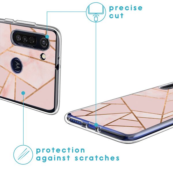 iMoshion Design hoesje Motorola Moto G8 Power - Grafisch Koper / Roze