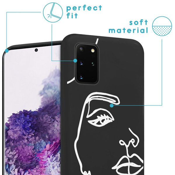 iMoshion Design hoesje Galaxy S20 Plus - Abstract Gezicht - Wit