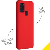 Accezz Liquid Silicone Backcover Samsung Galaxy A21s - Rood