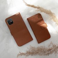 Selencia Echt Lederen Bookcase iPhone Xr - Bruin