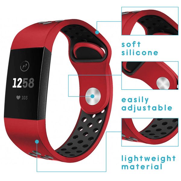 iMoshion Siliconen sport bandje Fitbit Charge 3 / 4 - Rood