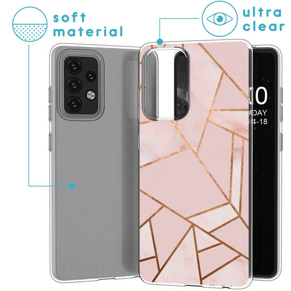 iMoshion Design hoesje voor Samsung Galaxy A52(s) (5G/4G) - Grafisch Koper / Roze