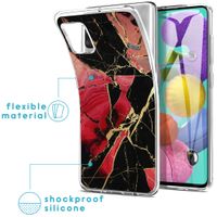 iMoshion Design hoesje Samsung Galaxy A51 - Marmer - Gebroken Rood