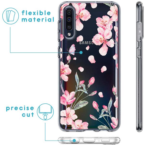 iMoshion Design hoesje Samsung Galaxy A50 / A30s - Bloem - Roze