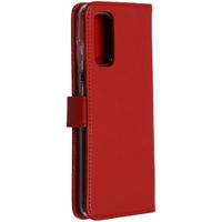 Selencia Echt Lederen Bookcase Samsung Galaxy S20 - Rood