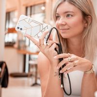 iMoshion Design hoesje met koord Huawei P30 Lite - Grafisch Koper - Wit / Goud