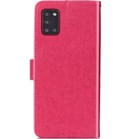 Klavertje Bloemen Bookcase Samsung Galaxy A31 - Fuchsia