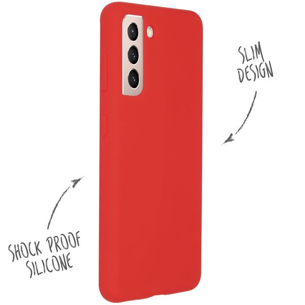 Accezz Liquid Silicone Backcover Galaxy S21 Plus - Rood